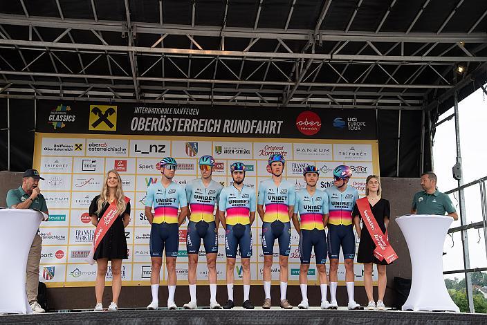 Team TDT - Unibet Cycling Team (NED) mit Adrien Maire (FRA, TDT - Unibet Cycling Team) Etappen und  Gesamtsieger der 14. Oberösterreich Rundfahrt St. Florian - Höss, Hinterstoder , 14. Int. Raiffeisen OÖ-Radrundfahrt UCI Kat. 2.2