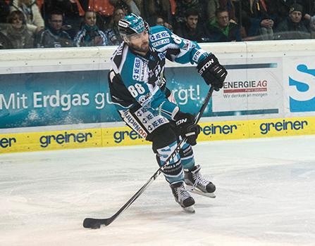 Dan DaSilva (EHC Liwest Black Wings Linz), EHC Liwest Black Wings Linz vs HC TWK Innsbruck  Die Haie