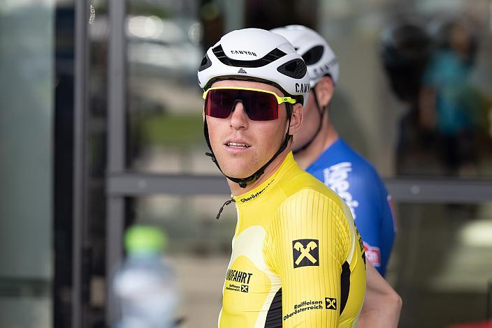 Timo Kielich (BEL, Alpecin-Deceuninck Development Team) im Gelben Trikot des Gesamtführenden, 2. Etappe Wels - Bad Leonfelden, Int. Raiffeisen Oberösterreich Rundfahrt UCI Kat. 2.2