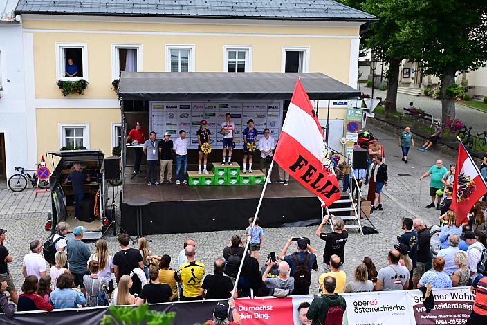 Podest Damen 2. Platz Valentina Cavallar (AUT, ARKEA - B&B Hotels Woman, Siegerin Anna Kiesenhofer (AUT, Roland), 3. Platz Christina Schweinberger (AUT, Fenix-Deceuninck) , ÖM Staatsmeisterschaft, Strassenrennen, Königswiesen OÖ