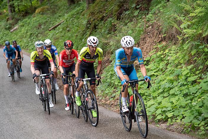 Die Spitze mit Riccardo Zoidl (AUT, Team Felbermayr Simplon Wels), Oscar Cebedo (ESP, Team Vorarlberg), Martin Messner (AUT, WSA KTM Graz pb Leomo), Luka Vergalitto (ITA, Alpecin-Deceuninck Development Team), Colin Chris Stüssi (SUI, Team Vorarlberg) 3. Etappe St.Florian/Asten  - Hinterstoder, Int. Raiffeisen Oberösterreich Rundfahrt UCI Kat. 2.2