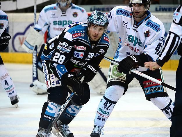 # 28 Mike Ouellette, Linz und # Szekesfehervar, EHC Liwest Black Wings Linz vs SAPA Fehervar AV19