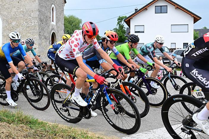 Im Bergtrikot Michael Hettegger (AUT, Öberösterreich) 3. Etappe,  51. Int. Oberösterreich Junioren Rundfahrt, Bad Wimsbach - Strass im Attergau