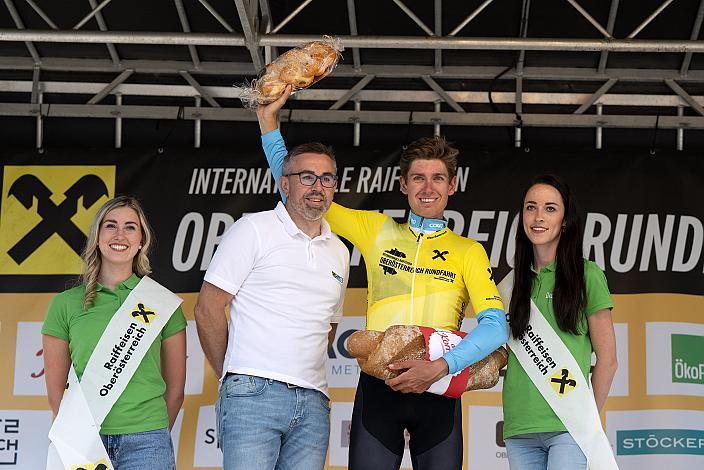 Andreas Stokbro Nielsen (DEN, Team Coop) im Gelben Trikot des Besten in der Gesamtwertung, Eferding - Niederkappel,  Int. Raiffeisen Oberösterreich Rundfahrt UCI Kat. 2.2