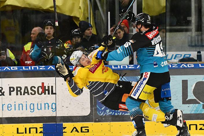Sam Antonitsch (Vienna Capitals), Niklas Würschl (Steinbach Black Wings) 48. Runde ICE, Steinbach Black Wings Linz vs Vienna Capitals, Linz AG Eisarena 