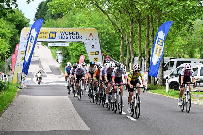 Im Gelben Trikot der Gesamtführenden Malwina Mul (POL, MAT Atom Deweloper Wroclaw), 07.06.2025 07.06.2025 Rad 2 Etappe Sportland NOE Kids Tour