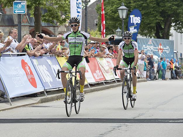 Riccardo Zoidl und Markus Eibegger, Team Gourmetfein, Doppelsiegen in Aigen,  2. Etappe, Linz - Aigen/Schlaegl