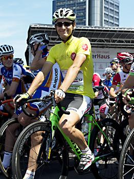 Florian Bissinger, GER, Team Vorarlberg im gelben Trikot des Gesamtfuehrenden, 2. Etappe, Linz - Aigen/Schlaegl