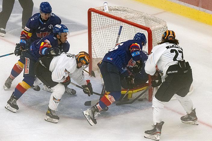 Brodi Stuart (Steinbach Black Wings Linz), Shawn St.Amant (Steinbach Black Wings Linz), Tormann David Cinka (Motor Ceske Budejovice) Steinbach Black Wings Linz vs Motor Ceske Budejovice, Win2day ICE Hockey League