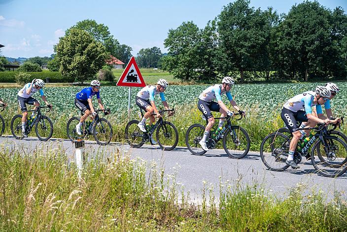 Andreas Stokbro Nielsen (DEN, Team Coop) im Blauen Trikot des Besten in der Punktewertung, Eferding - Niederkappel,  Int. Raiffeisen Oberösterreich Rundfahrt UCI Kat. 2.2