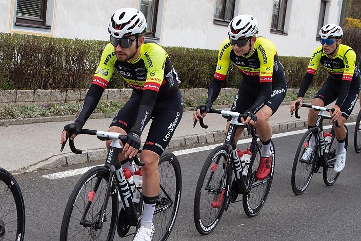 Linus Stari (AUT, Team Vorarlberg), Dominik Amann (AUT, Team Vorarlberg), Nikolas Riegler (AUT, Team Vorarlberg) Herren Elite, U23, Radliga, 62. Radsaison-Eröffnungsrennen Leonding, Oberösterreich 